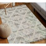Yonca Seri İskandinav Bej Piramit Desenli Makine Dokuma Taban Modern Salon Halısı 3091 | Sultan Halı 80 X 150