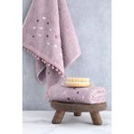 Yoncagül Ponponlu 2li El Yüz Havlusu 50x90 - Lila - 50 x 90 cm
