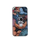 Yonds Queen iPhone 12 mini Sevimli Kılıf, Havalı Karikatür Astronot Ay Uzay Boyama Tasarımı Şık Yumuşak TPU Tampon Darbeye Dayanıklı Kaymaz Koruyucu Kılıf (iPhone 12 mini, Ay)