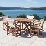 Yönetmen Katlanır Ahşap Bahçe Balkon Seti: 80X120 Masa + 6 Sandalye