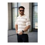 YONEZ MODA Erkek Rahat Kalıp Vintage Triko Tişört