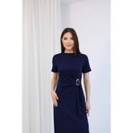 YONEZ MODA Kadın Modal Kumaş Tokalı Belden Bağlamalı Rahat Kalıp Yazlık Günlük Şık Elbise