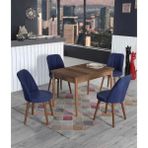 Yonga Concept Mutfak Masa Takımı Sabit 70X110 4 Sandalyeli - Mavi