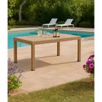 Yonga concept Rattan 80X140 Camsız Plastik Balkon Teras ve Bahçe Masası Dış Mekan - Cappuccino