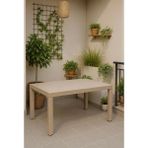 Yonga concept Rattan 90X150 Camsız Antrasit Balkon, Bahçe Masası Dış Mekan - Cappucino