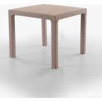 Yonga concept Rattan 90X90 Plastik Masa, Bahçe Balkon ve Teras Masası Kare Dış Mekan Masası - Cappuccino