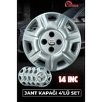 Yonga Oto Aksesuar Fiat Albea 14 Inç Jant Kapağı 4'lü Set Piano Black + 4 Amblem - 32 Gümüş Gri