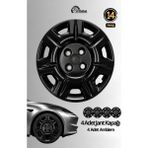Yonga Oto Aksesuar Fiat Albea 14 Inç Jant Kapağı 4'lü Set Piano Black + 4 Amblem - Parlak Siyah