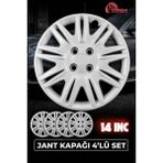 Yonga Oto Aksesuar Fiat Fiorino 14 Inç Kırılmaz Jant Kapağı 4'lü Set Gümüş + 4 Amblem