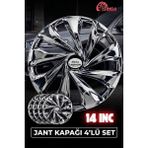 Yonga Oto Aksesuar Ford Escort Jant Kapağı 14 Inç Kırılmaz 4'lü + 4 Amblem + 8 Cırt Kelepçe
