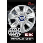 Yonga Oto Aksesuar Ford Mondeo 13 Inç Jant Kapağı 4'lü Set Gümüş + 4 Amblem + 8 Cırt Kelepçe