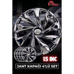 Yonga Oto Aksesuar Ford Transit 15 Inç Jant Kapağı 4'lü Set Piano Black + 4 Amblem + 8 Cırt Kelepçe