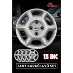 YONGA OTO AKSESUAR Hyundai Accent Yumurta Kasa 13 İnç Jant Kapağı 4'lü Set Gümüş + 4 Amblem + 8 Cırt Kelepçe