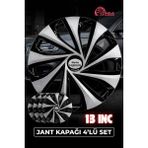 Yonga Oto Aksesuar Toyota Corolla 13 Inç Jant Kapağı 4'lü Set Siyah Gümüş + 4 Amblem + 8 Cırt Kelepçe
