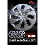 YONGA OTO AKSESUAR TOYOTA COROLLA 16 İnç Jant Kapağı 4'lü Set Gümüş + 4 Amblem + 8 Cırt Kelepçe