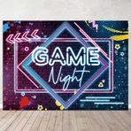 Yongqian 7x5ft Oyun Gece Tema Fotoğrafçılık Zemin Neon Glow Backdrop Doğum Günü Partisi Dekorasyon Pijama Partisi Balo Oyun Partisi Dekor Fotoğraf Stüdyosu Sahne
