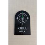 Yönline Kıble Yön Levhası Pusula Görselli Evrensel Universal Otel Yurt Işyeri Antrasit Kendinden Yapışkanlı