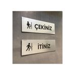 Yönline Metalic Seri Itiniz-çekiniz Set Kapı Isimliği Kendinden Yapışkanlı Pratik Bantlı 15x15 Cm