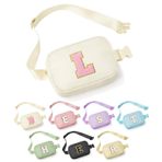 YOOLIFE İlk Crossbody Çanta Kemer Çantası Bel Çantaları, Kadınlar için Kişiselleştirilmiş Doğum Günü Hediyeleri Genç Kız Annesi Kızı Freind Kız Kardeş Öğretmen, Bej, Small, 36