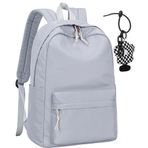 YOOLOVE Gençler için Okul Sırt Çantası, Kızlar için Hafif Kolej Kitap Çantası, Kadınlar için 17 İnç Günlük Sırt Çantası Laptop Çantası, Gri, Large, Gündelik