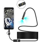 Yoosee 2mt Çift Lens ve Işıklı USB Girişli Çift Kameralı Endeskop Boroskop Sert Kablo Yılan Kamera