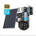 Yoosee Ys-09 Wi-Fi Solar Güneş Panelli 8mp Hd Dahili Pil Ptz Kamera Çift Lens Güvenlik Kamerası - Siyah