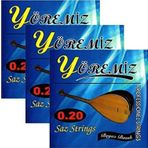 YÖREMİZ 3 Paket Uzun Sap Sazlar Için Paslanmaz Çelik(0.20) Saz Teli-Mızrap Hediyeli