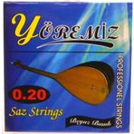 YÖREMİZ Saz Teli Uzun Sap Beyaz Bam 0.20 Uzun Sap Bağlama Teli Tezene.