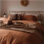 Yorgan Takımları, Doğal Keten Nevresim King Size Yatak Keten Keten Yatak Yumuşak Kraliçe 240x260 cm Düz ve Lastikli Çarşaf Yastık Kılıfı, Tek Renk, Nevresim 200x200