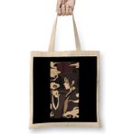 Yoriichi Tsugikuni Vintage Portrait Demon Slayer Bez Çanta Uzun Saplı - Açık Bej - 40 X 40