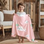 Yorka Desenli Polar Bebek Çocuk Battaniyesi Çok Amaçlı - 75 x 120 cm - Pembe