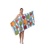 YORKA TEXTİLE Meyve Desenli Plaj Havlusu, Spor Havlusu, Mikrofiber Hızlı Kuruyan Plaj Havlusu 70x140cm