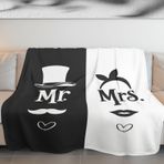 YORKA TEXTİLE Sevgililer Günü Mr Mrs Polar Battaniye Çift Kişilik