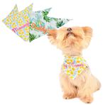 YorkieGogo Küçük köpekler, kediler ve tavşanlar için pamuklu eşarp, S ve XS, tatil tarzı, el yapımı, beden XS, tatil, 2 adet (X-Small, tatil)