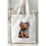 Yorkshire Terrier Köpek Baskılı Bez Çanta Omuz Çantası Kişiye Özel Model 11
