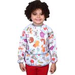 Yorni 2-4 yaş, Zoo, Su geçirmeyen, Uzun Kollu Bebek Mama Önlüğü - Renkli - 2 - 4 Yaş