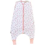 Yorni Interlok Kız Bebek Ayaklı Uyku Tulumu - 6 - 18 Ay - Beyaz - Pembe