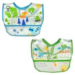 Yorni iPlay Bebek Mama Önlüğü, 6-18 Ay, 2'li Set, Su Geçirmez EVA Kumaş, Cepli ve Cırtlı, Mavi ve Yeşil