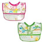 Yorni iPlay Su Geçirmez Bebek Mama Önlüğü, 6-18 Ay, EVA Kumaş, Cepli ve Cırtlı, 2'li Set, Pembe ve Yeşil