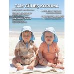 Yorni Mavi, 1-4 YAŞ, Ense Korumalı, Boyundan Bağlamalı, Çocuk Bebek Güneş Şapka, Ekoteks 100 Sertifikalı - 1-4yaş