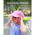 Yorni Pembe, 1-4 YAŞ, Ense Korumalı, Boyundan Bağlamalı, Arkadan Ayarlı, Çocuk Bebek Güneş Şapka, Sertifikalı