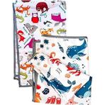 Yorni Zoo SeaWorld İkili Ekonomik Set Sıvı Geçirmez Alt Açma Örtüsü Bebek Bakım Örtüsü 65x80cm Büyük Boy Polyester Askılı Çok Amaçlı