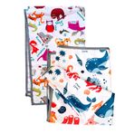 Yorni Zoo SeaWorld İkili Ekonomik Set Sıvı Geçirmez Alt Açma Örtüsü Bebek Bakım Örtüsü 65x80cm Büyük Boy Polyester Askılı Çok Amaçlı