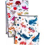 Yorni Zoo SeaWorld İkili Ekonomik Set Sıvı Geçirmez Alt Açma Örtüsü Bebek Bakım Örtüsü 65x80cm Büyük Boy Polyester