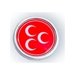 Yörük Tasarım Mhp Milliyetçi Hareket Partisi Damla Mineli Yaka Rozeti Gümüş