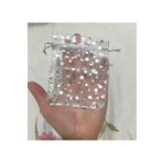 yörük tuhafiye Şeffaf Tül Kese ,100 Adet Gümüş(9x12 Cm) Kına, Bebek,çerez ,nişan,nikah, Düğün Hediye,lavanta Kesesi