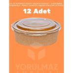 Yorulmaz Ambalaj 1100 cc Kapaklı Kraft Salata Kasesi – Sızdırmaz, Dayanıklı, Paket Servise Uygun Kullan At Kase (12 Adet)