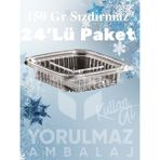 Yorulmaz Ambalaj 150 gr Paket Servis ve Buzdolabı Kullanımına Uygun, Sızdırmaz Kullan- At Kap – 24 Lü Paket