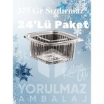 Yorulmaz Ambalaj 375 gr Paket Servis ve Buzdolabı Kullanımına Uygun, Sızdırmaz Kullan- At Kap – 24' Lü Paket