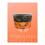 Yorulmaz Ambalaj ✅ 50 Adet 16 Oz Karton Kağıt Aşure – Çorba – Tatlı – Yemek Kasesi | Plastik Kapaklı | Sızdırmaz |
